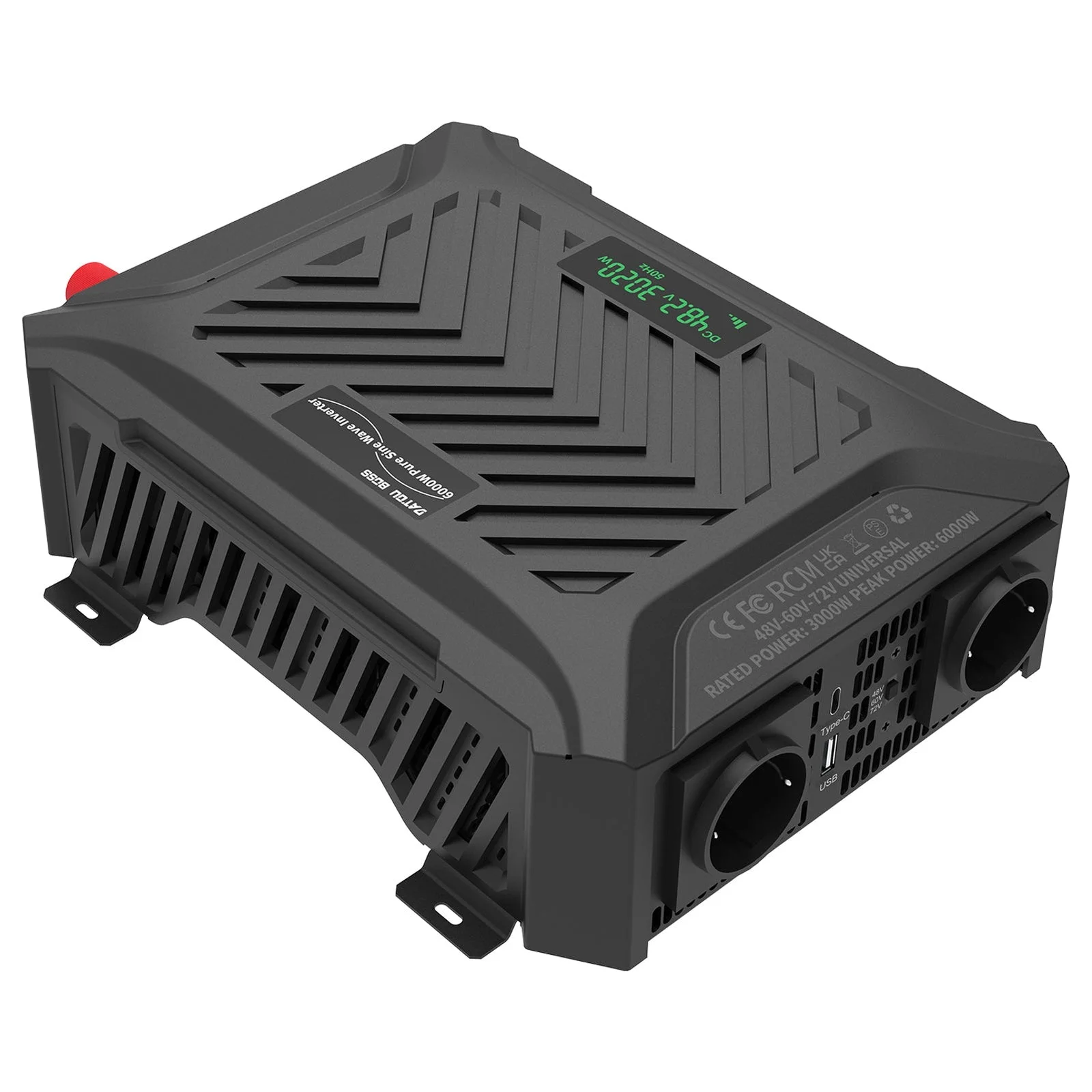 DATOUBOSS DT-TY-SL-6000 — Універсальний інвертор чистої синусоїди 3000 Вт 48/60/72 В, головне фото