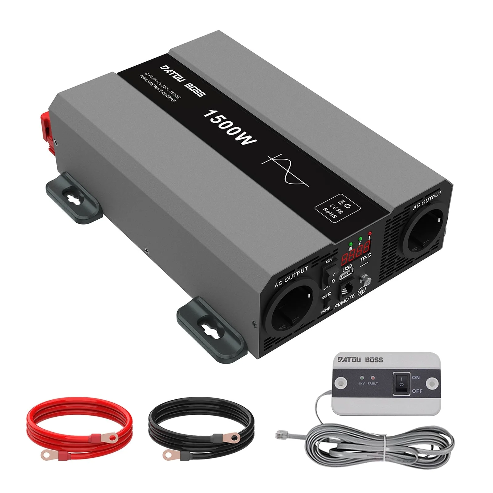 DATOUBOSS DT-SAK1500W-12V — Інвертор чистої синусоїди 1500 Вт 12 В, головне фото