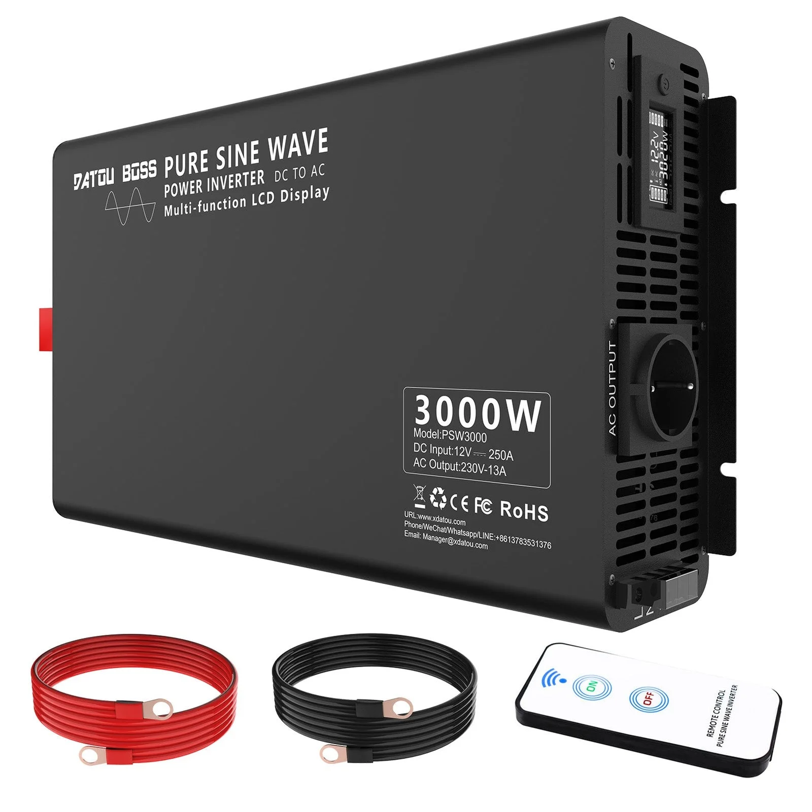DATOUBOSS DT-DNB3000W-12V — Інвертор чистої синусоїди 3000 Вт 12 В, головне фото