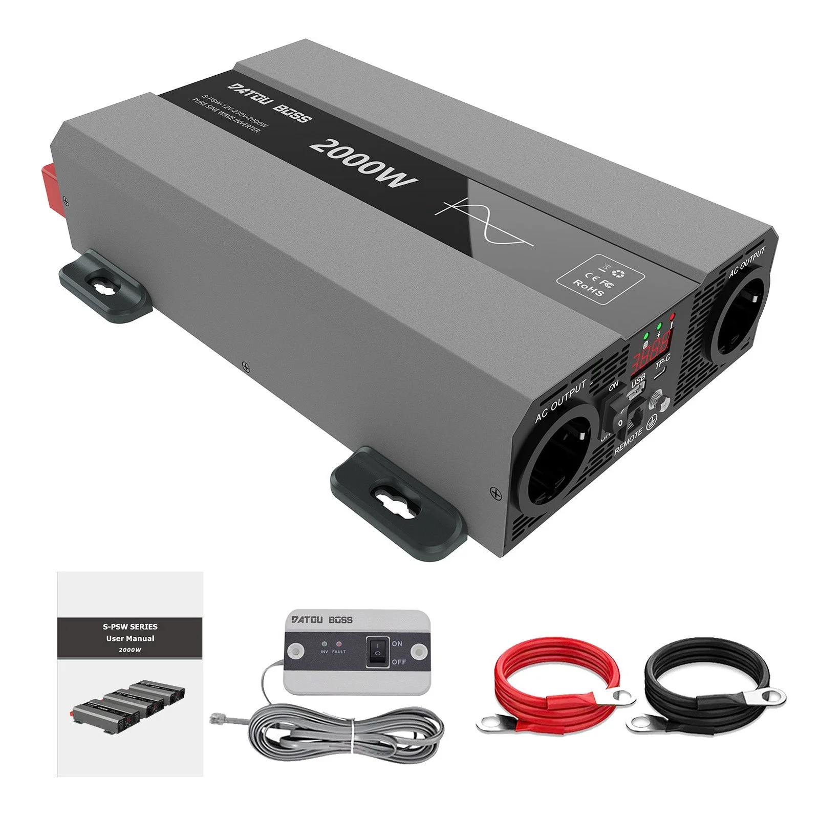 DATOUBOSS DT-SAK2000W-12V — Інвертор чистої синусоїди 2000 Вт 12 В (серія SAK), головне фото