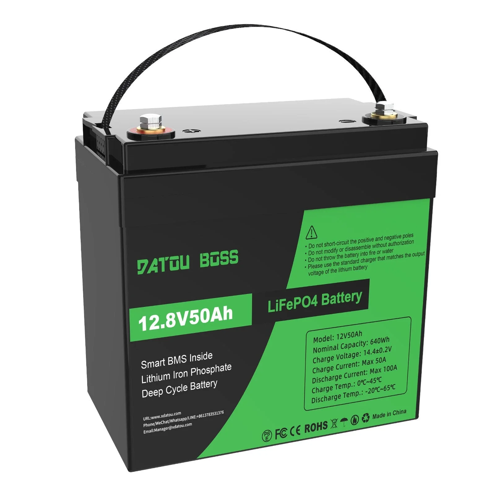 DATOUBOSS DT-12V50A — LiFePO₄ акумулятор 12 В 50 А·год з BMS 50 А, головне фото