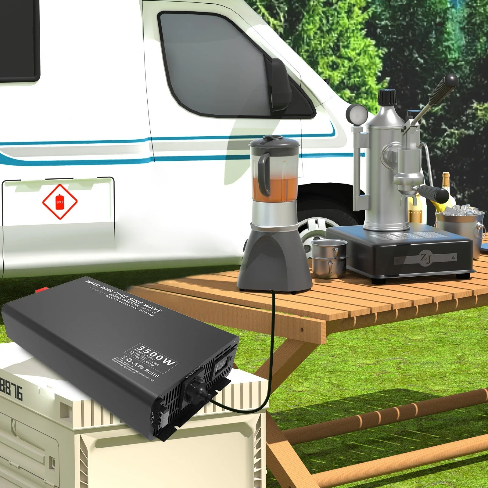 DATOUBOSS DT-DNB3500W-24V — Інвертор чистої синусоїди 3500 Вт 24 В, фото 4 з галереї